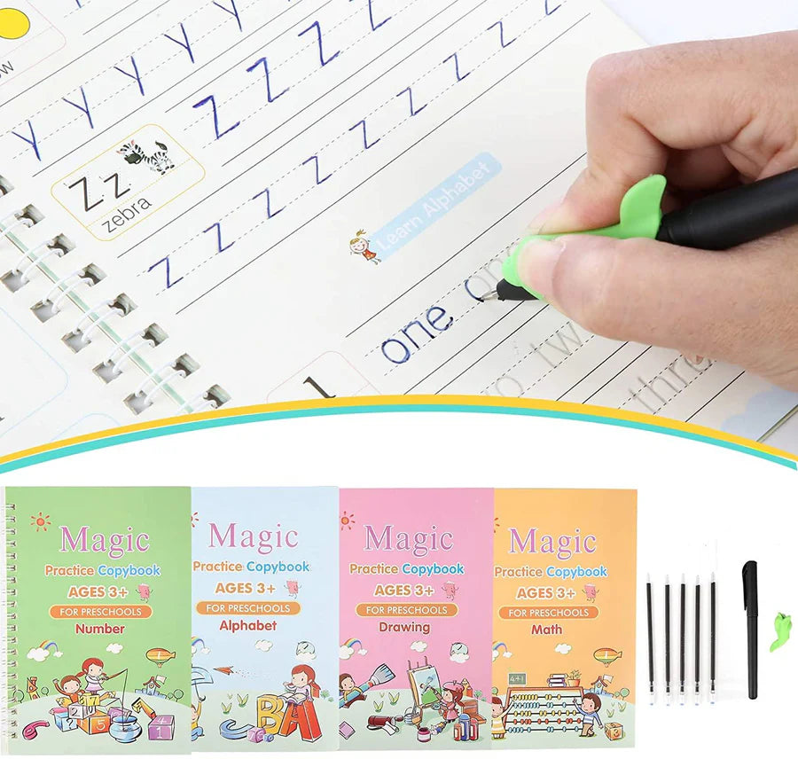 Magic Practice Copybook (10 Refill, 4 Book, 1 Pen, 1 Grip)
