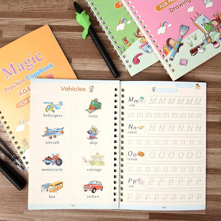 Magic Practice Copybook (10 Refill, 4 Book, 1 Pen, 1 Grip)