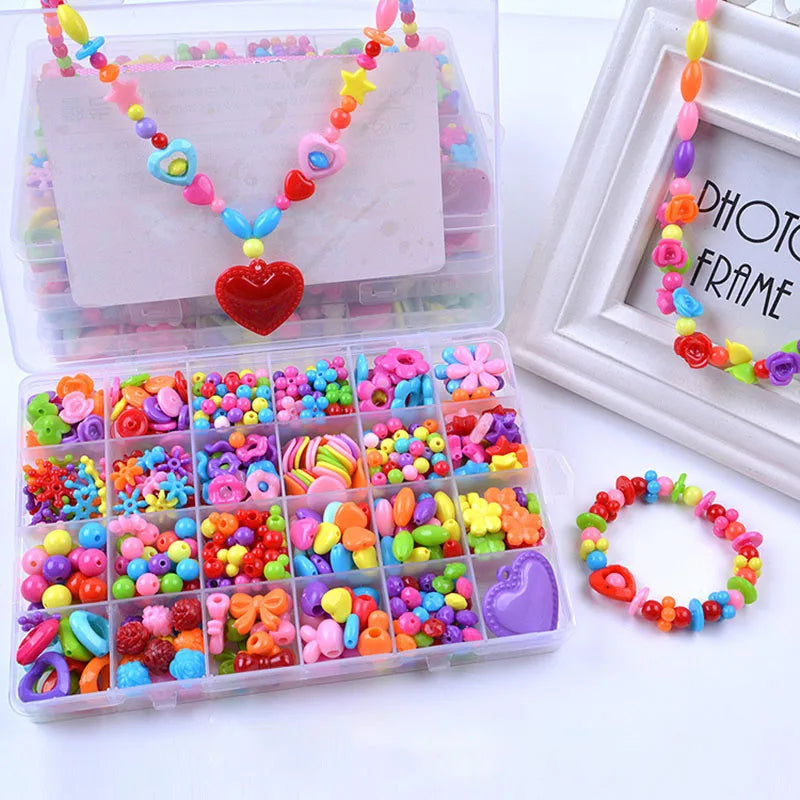 Jewellery Making Craft Kit for Kids, DIY Beads Kit for Bracelets, Necklaces & Hairbands