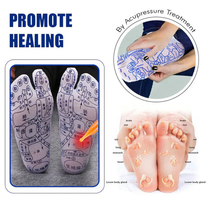 Reflexology Chart Socks With Tool  | GREAT DEAL 30% OFF TODAY