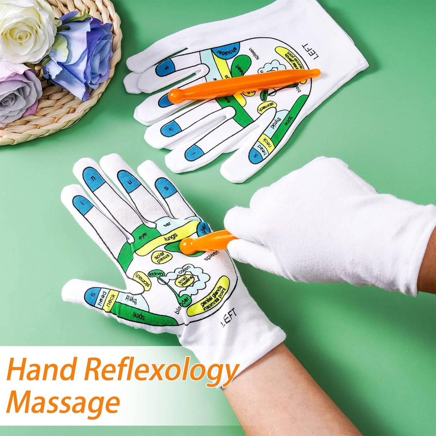 Reflexology Chart Gloves With Tool | GREAT DEAL 30% OFF TODAY