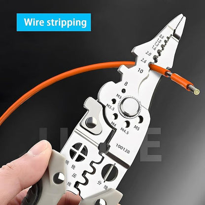 9-in-1 Multi-Functional Stainless Steel Plier With Rubber-Coated Handle